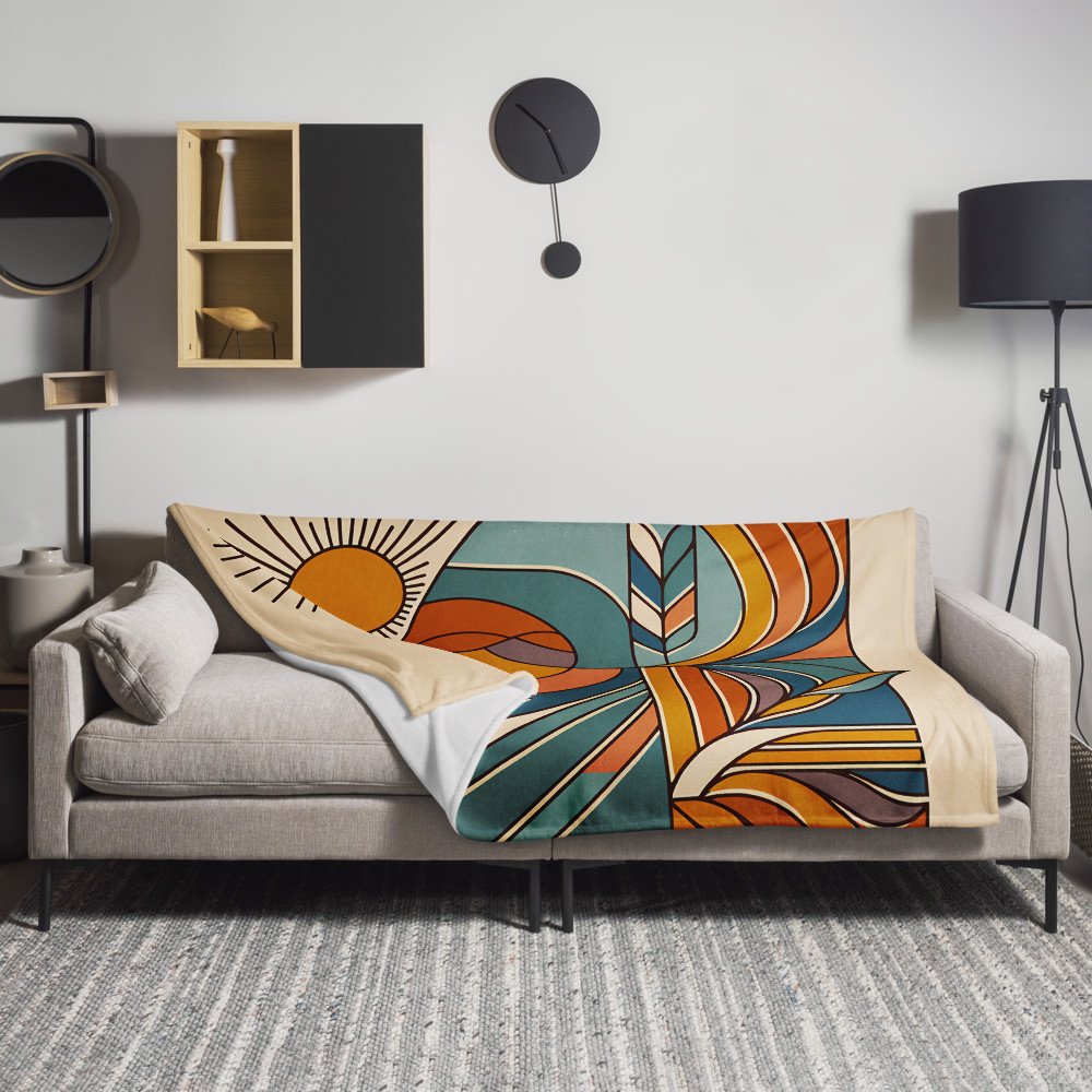 Abstract Sun Face Line Illustration