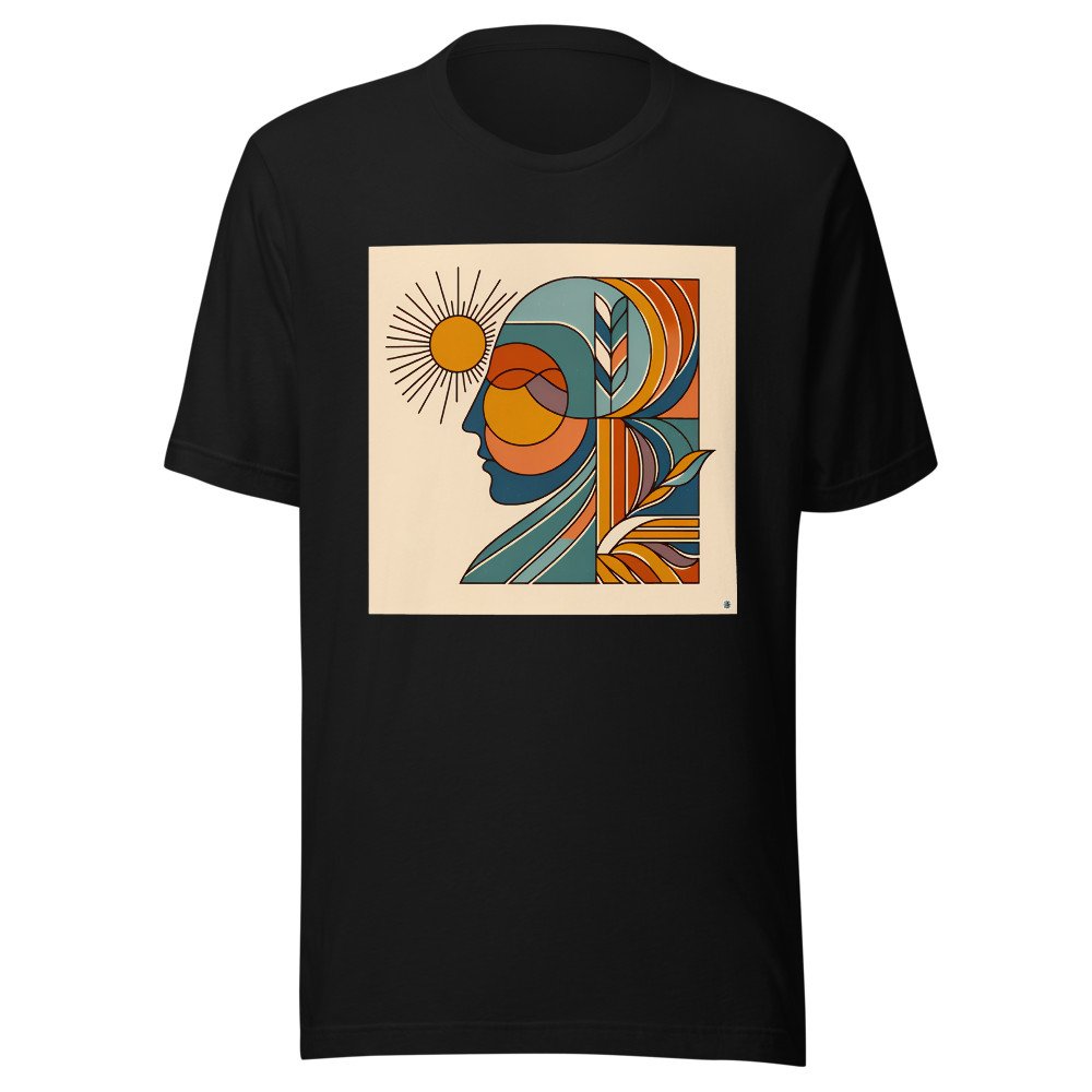 Abstract Sun Face Line Illustration