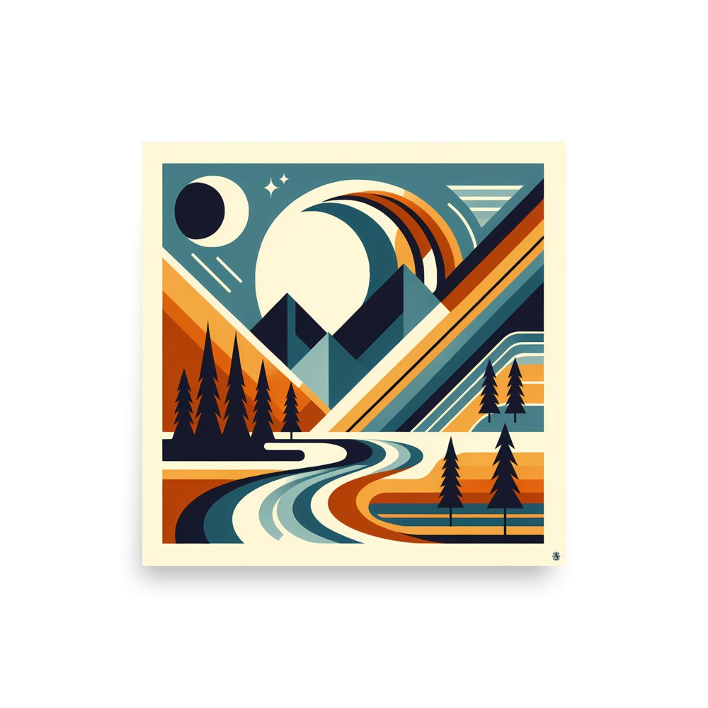 Geometric Mountain Peaks Landscape