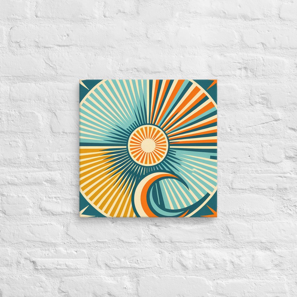 Geometric Sun and Moon Starburst
