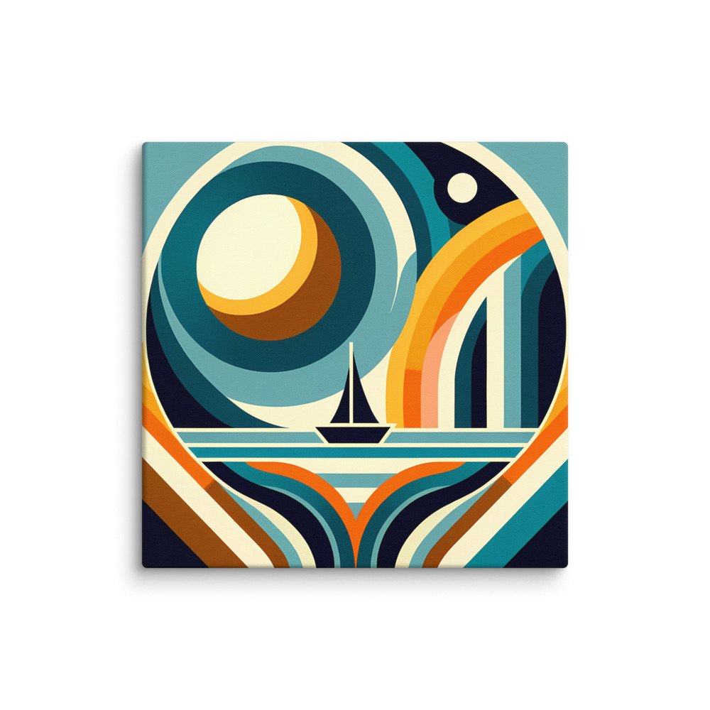 Geometric Sailboat Sunset