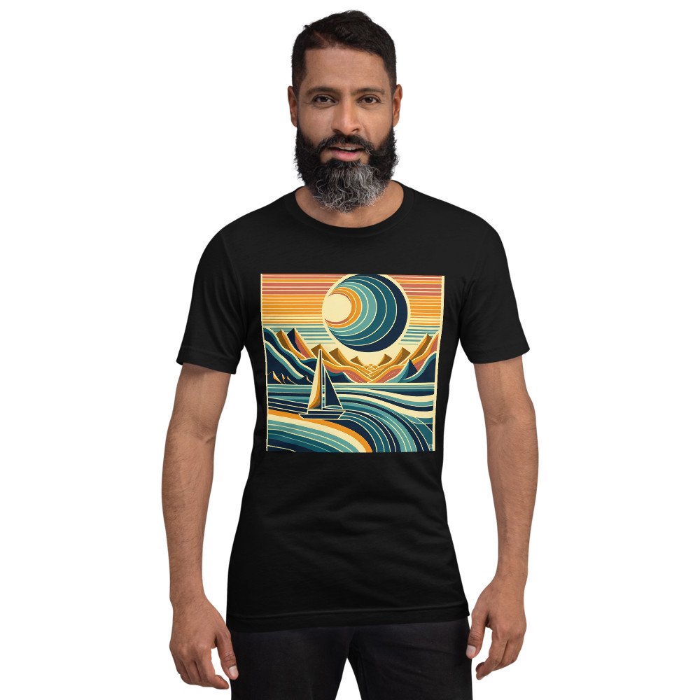 Geometric Sailboat at Sunset