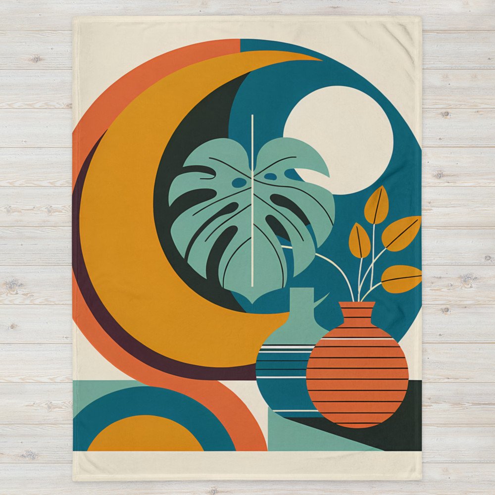 Abstract Botanical Vase and Monstera Shapes