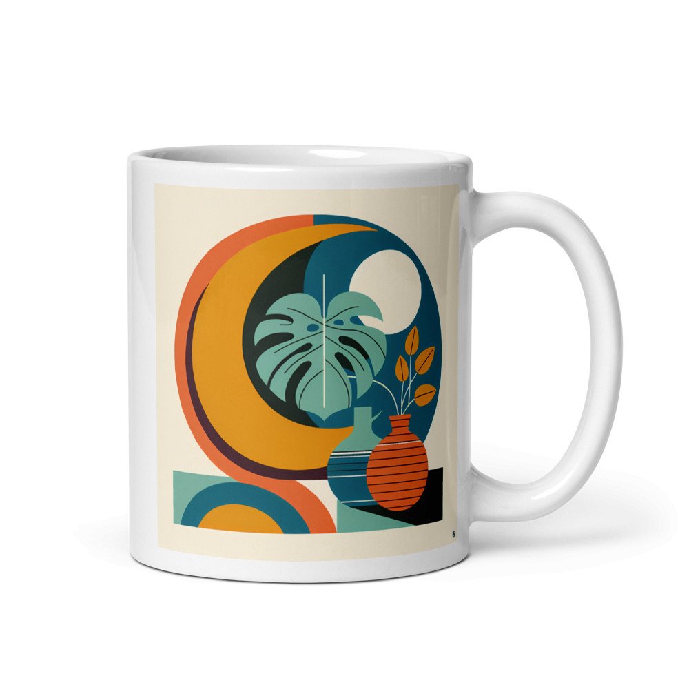 Abstract Botanical Vase and Monstera Shapes