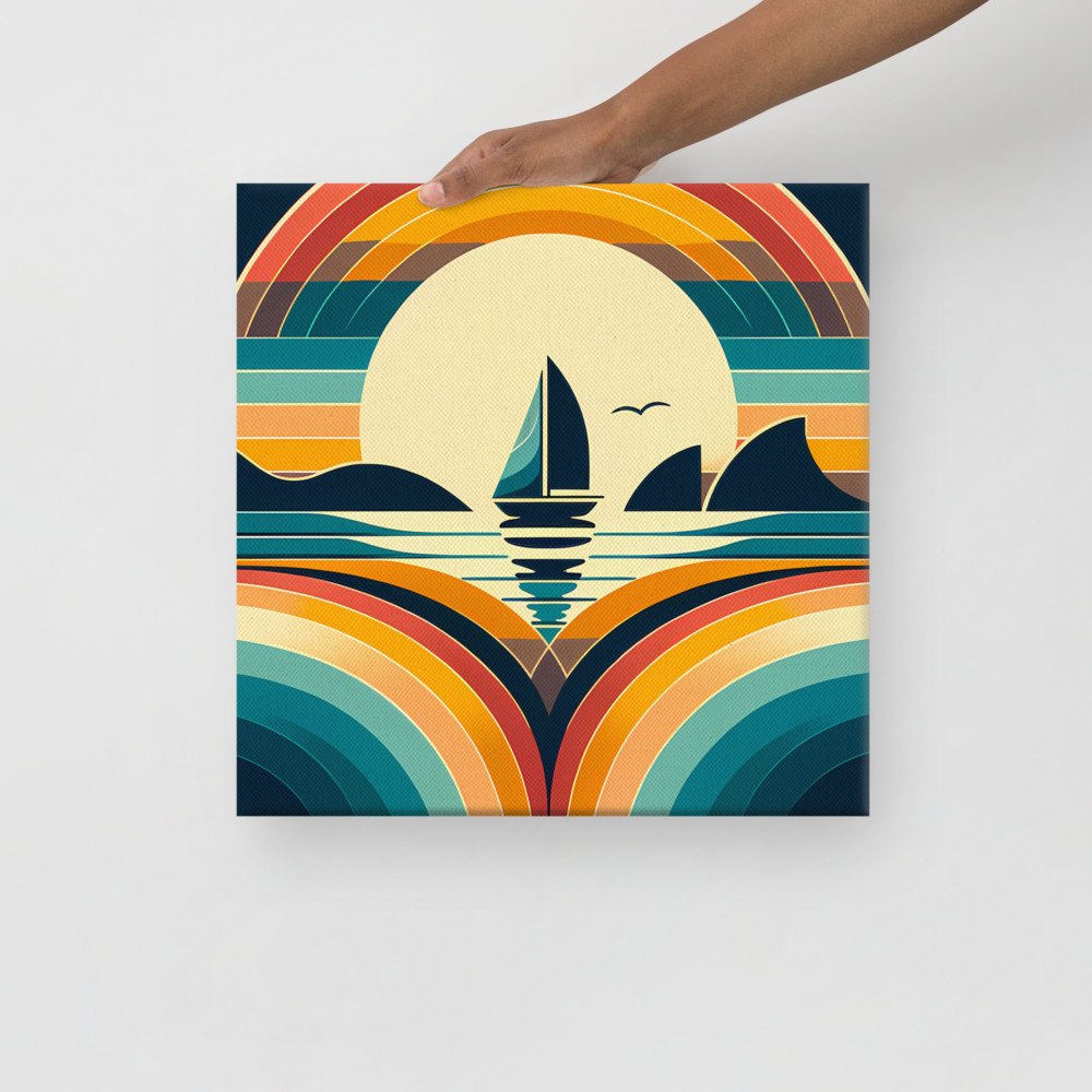 Geometric Sunset Sailboat