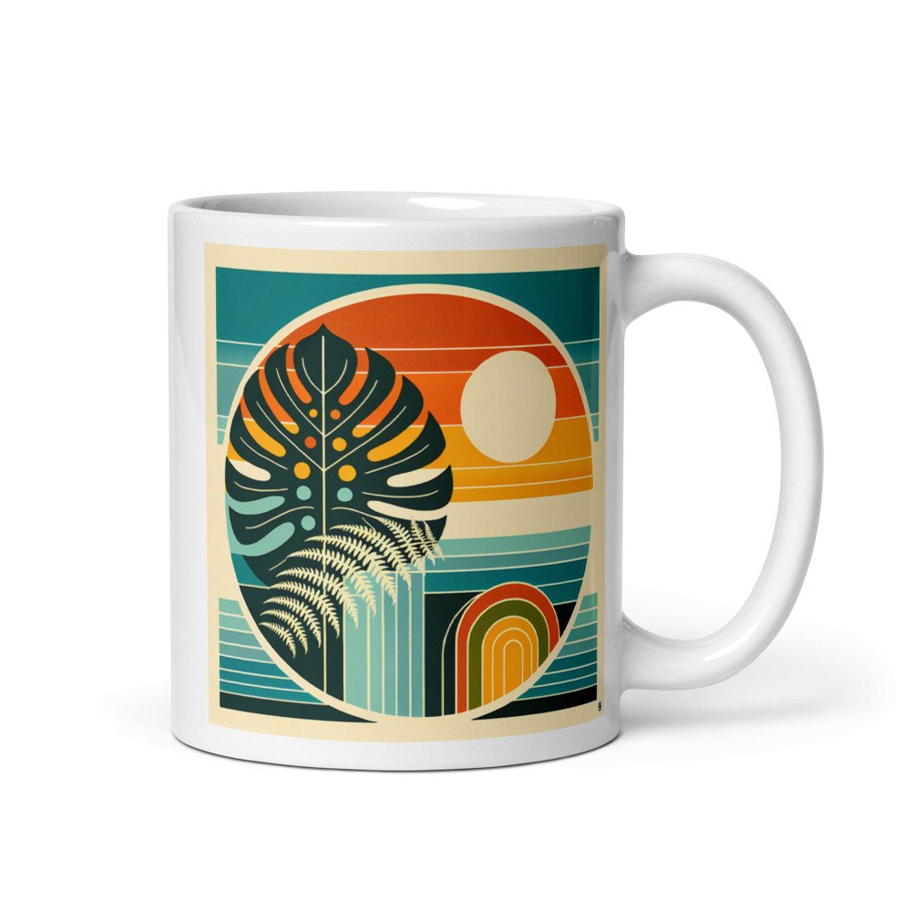 Abstract Botanical Sun and Monstera