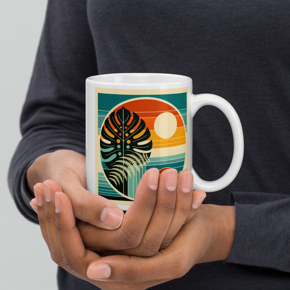 Abstract Botanical Sun and Monstera