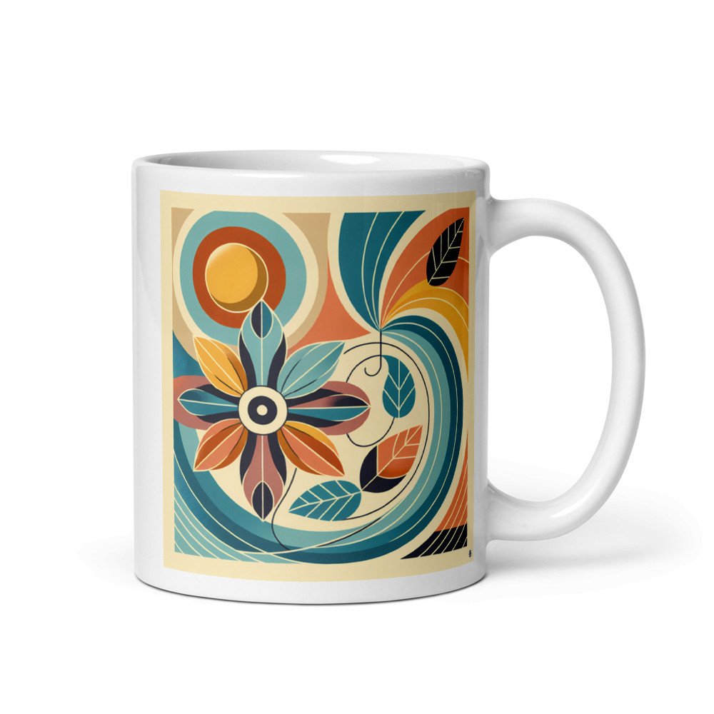 Geometric Botanical Flower Swirl