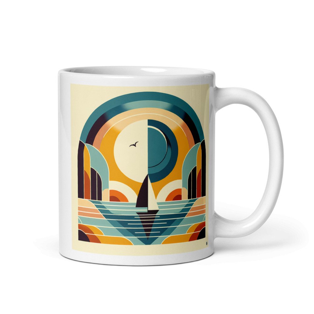 Geometric Sailboat Sunset Arches