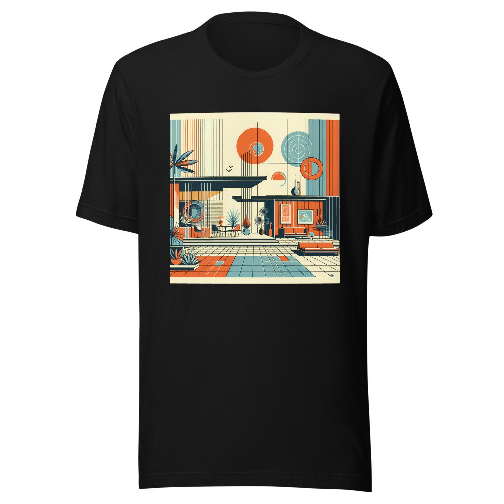 Mid Century Modern Geometric House Illustration