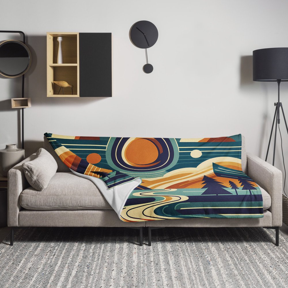 Geometric Mountain Peaks with Winding River