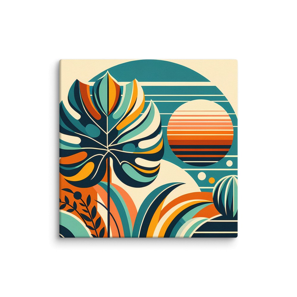 Abstract Botanical Sunset Shapes