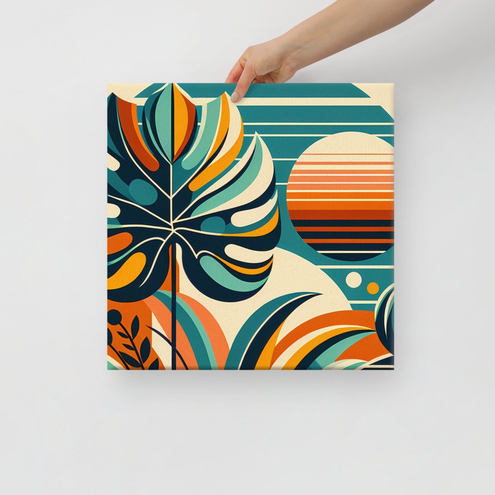 Abstract Botanical Sunset Shapes — Canvas Print