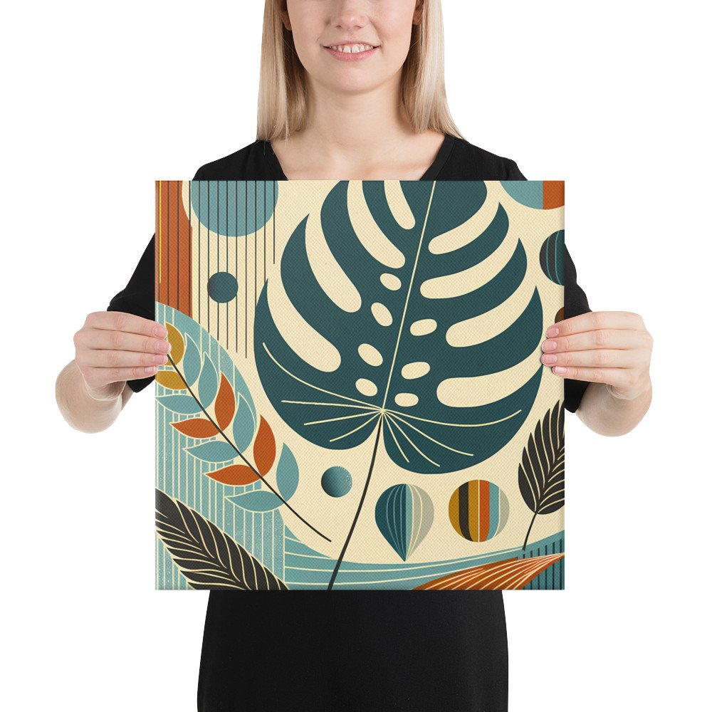 Abstract Botanical Monstera and Leaves