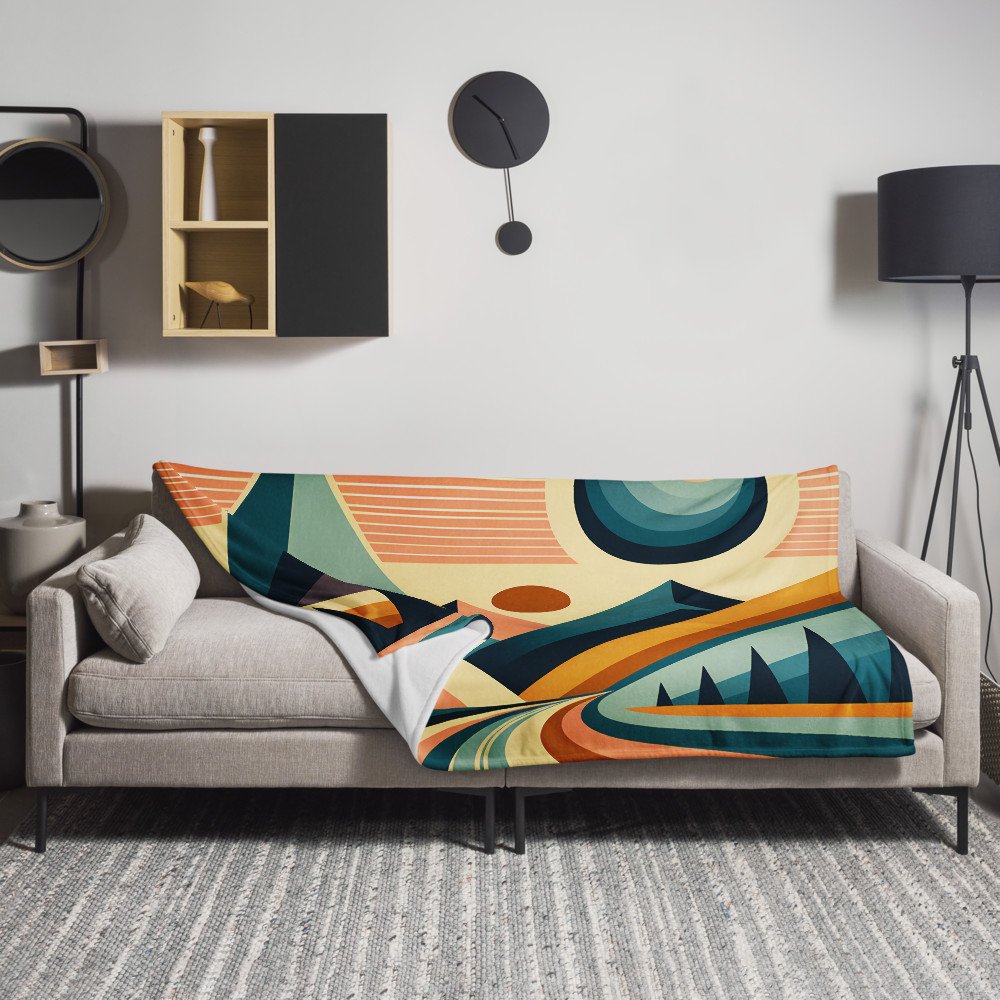 Geometric Mountain Road at Sunset