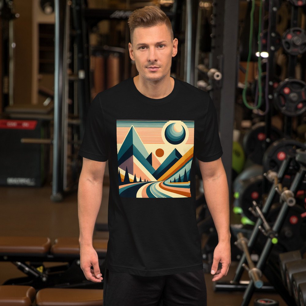 Geometric Mountain Road at Sunset