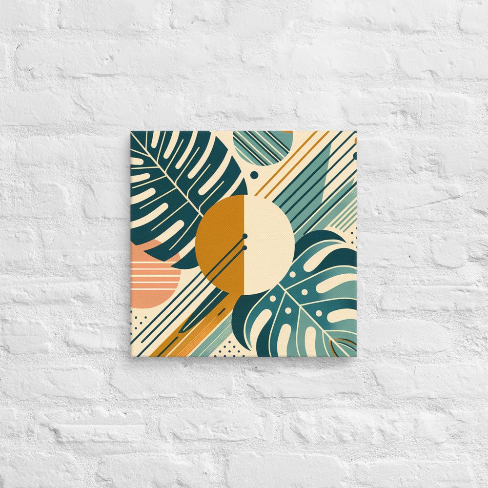 Geometric Monstera Leaf Abstract