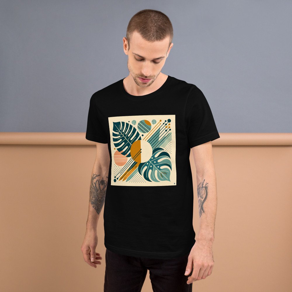 Geometric Monstera Leaf Abstract