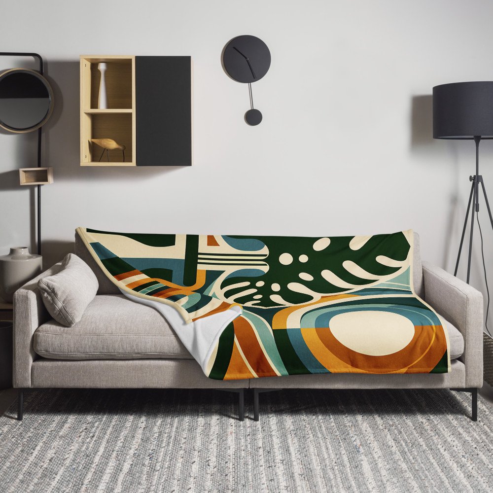 Abstract Monstera Vase with Geometric Arches