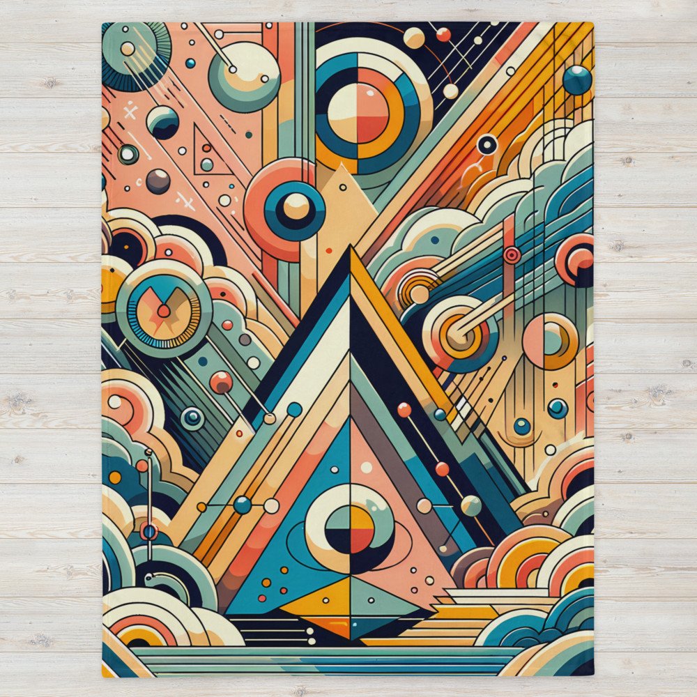 Geometric Abstract Pyramid with Vibrant Circles