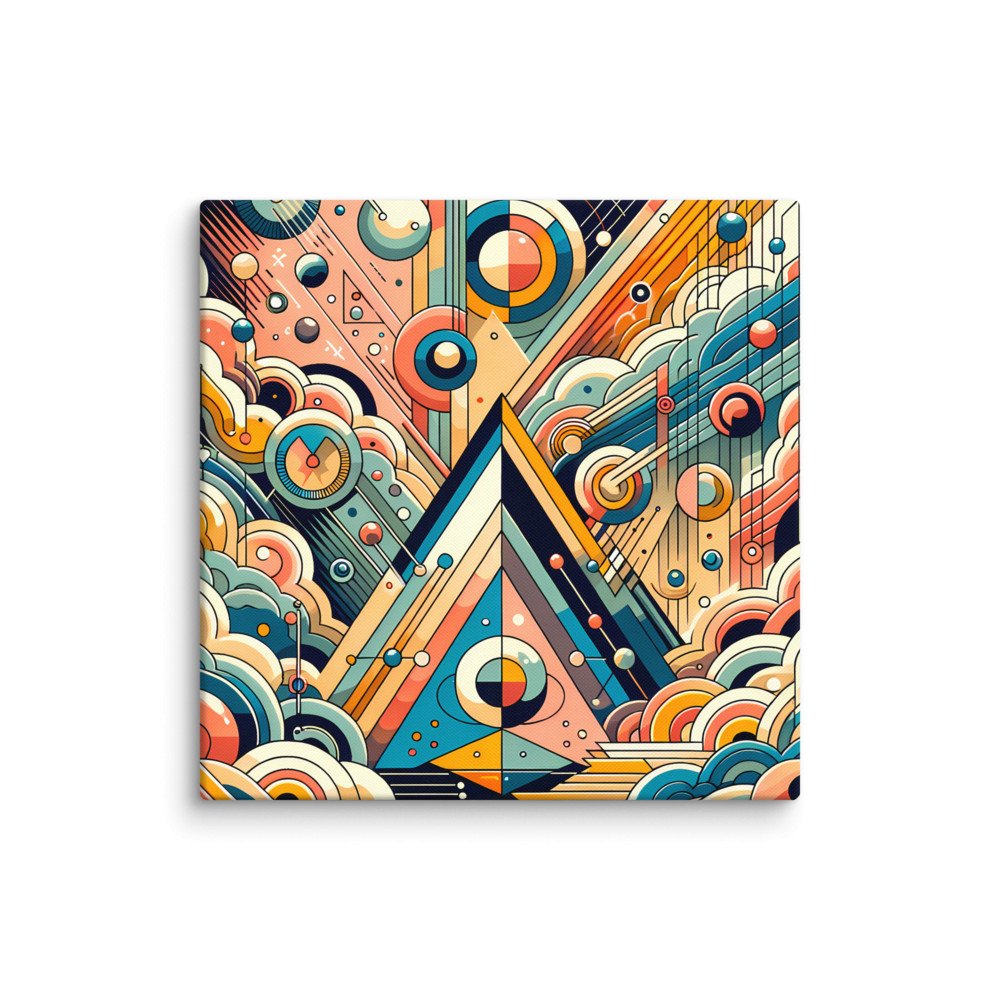 Geometric Abstract Pyramid with Vibrant Circles