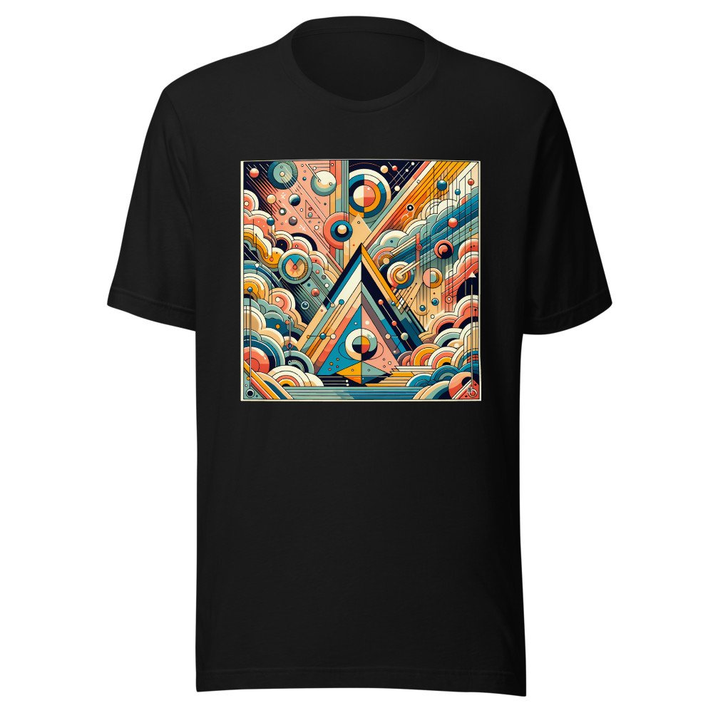 Geometric Abstract Pyramid with Vibrant Circles