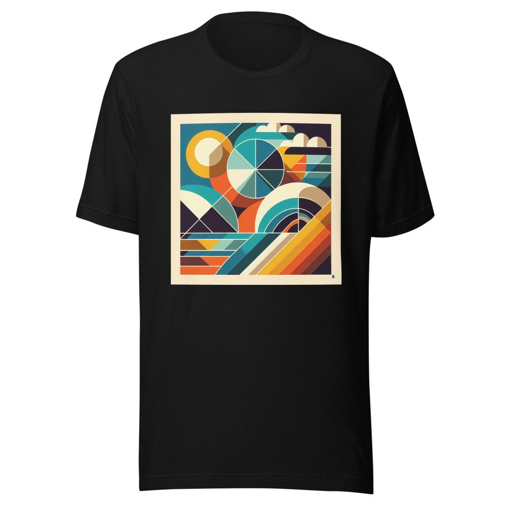 Retro Geometric Abstract with Teal and Orange