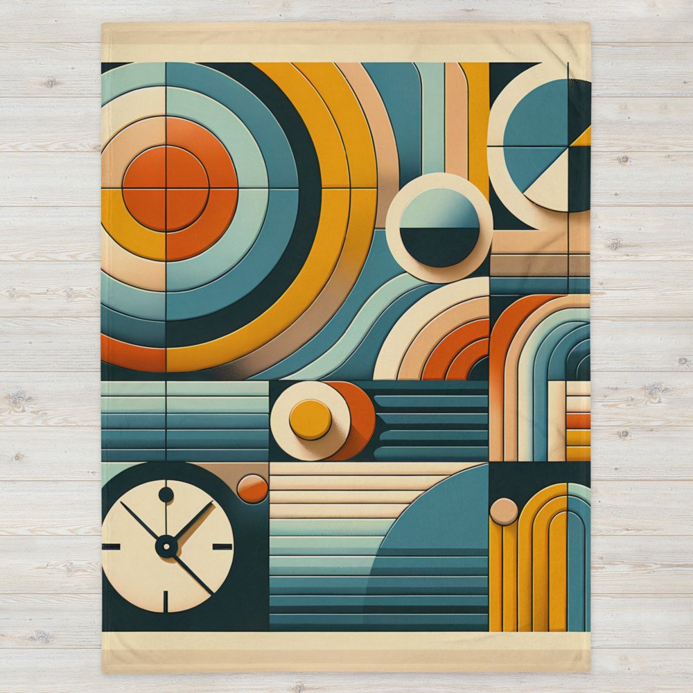 Geometric Retro Circles and Lines Artwork