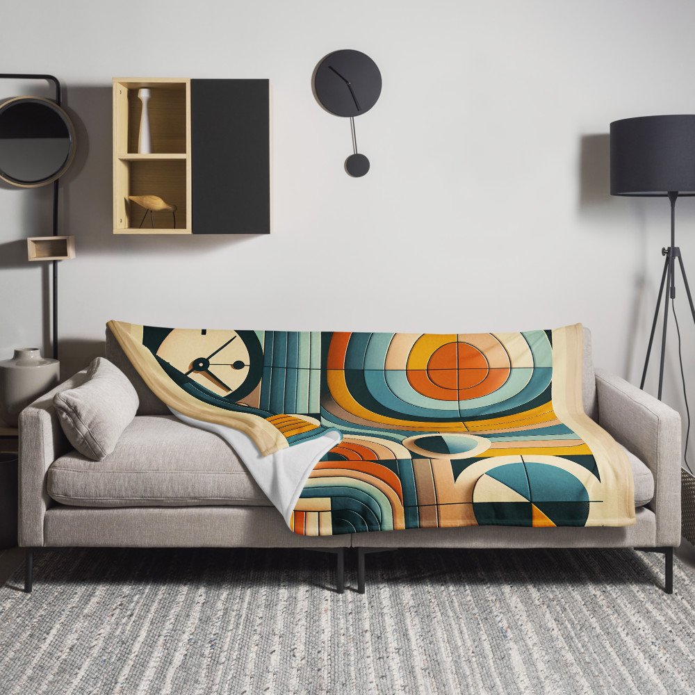 Geometric Retro Circles and Lines Artwork