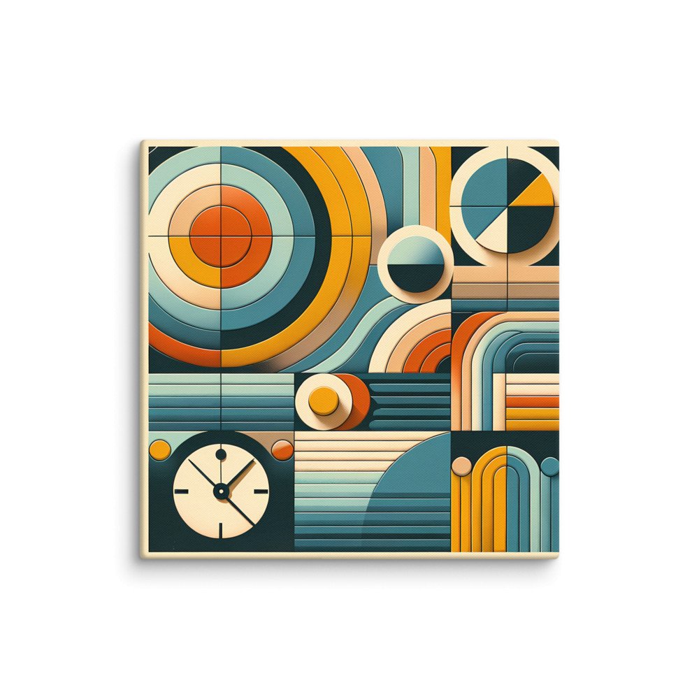 Geometric Retro Circles and Lines Artwork