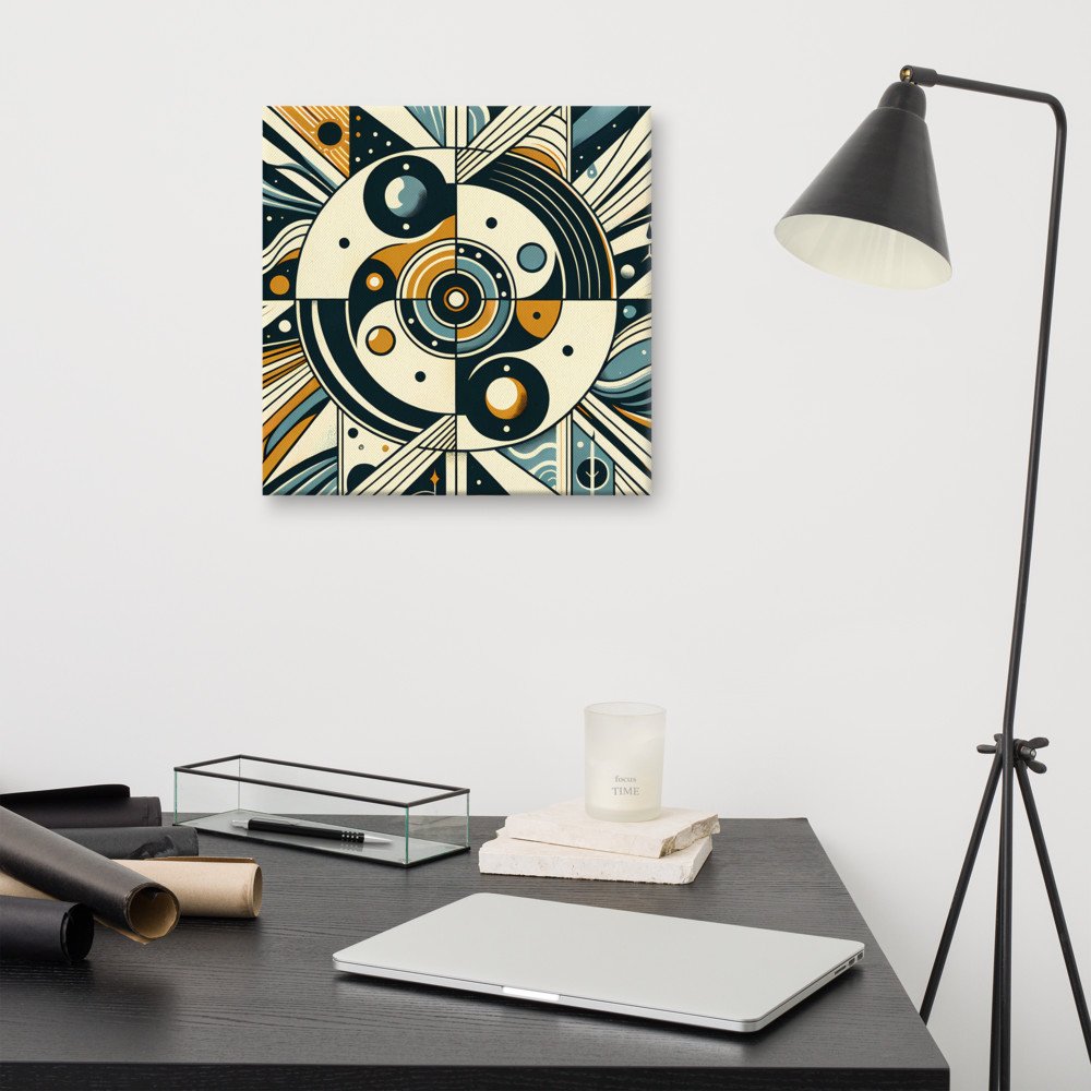 Retro Geometric Cosmic Abstract Art
