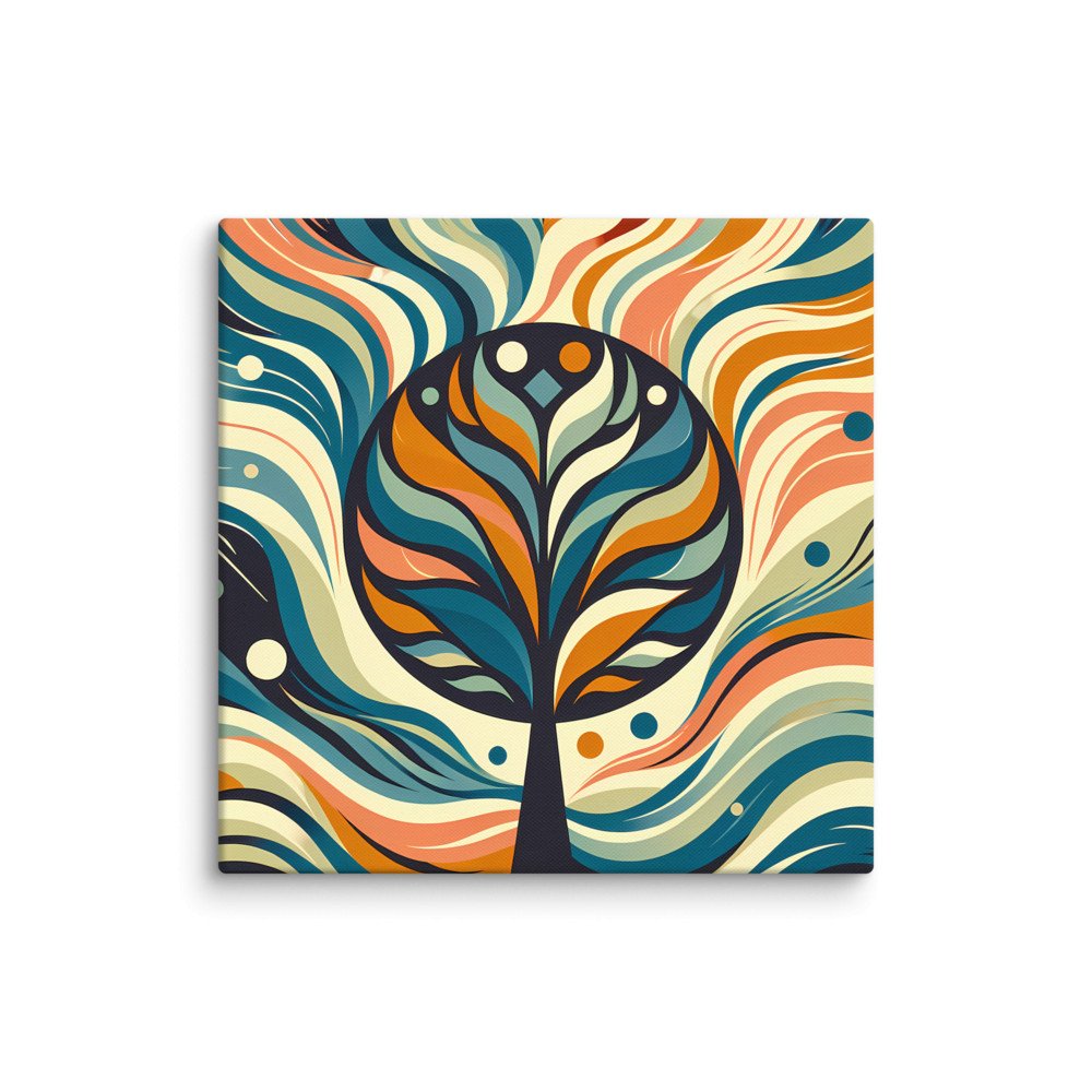 Abstract Tree with Vibrant Swirling Colours