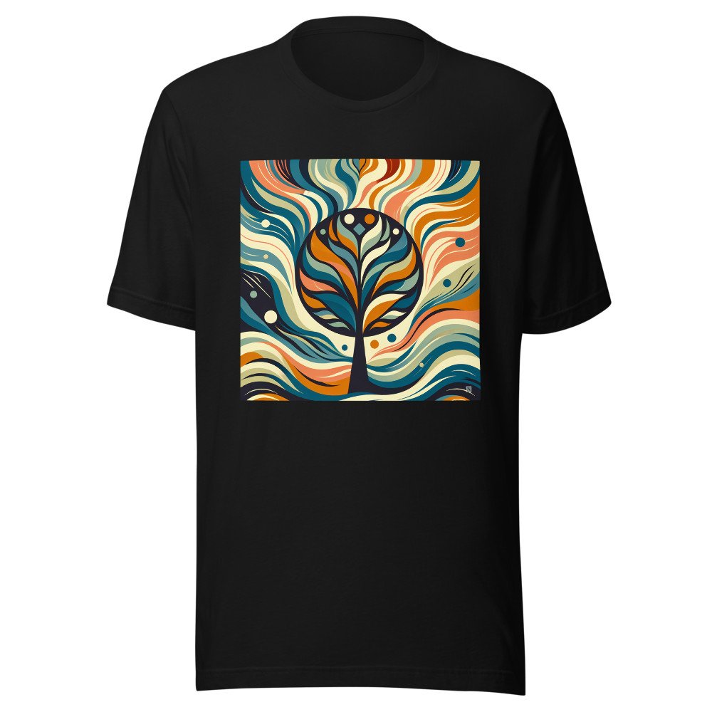 Abstract Tree with Vibrant Swirling Colours