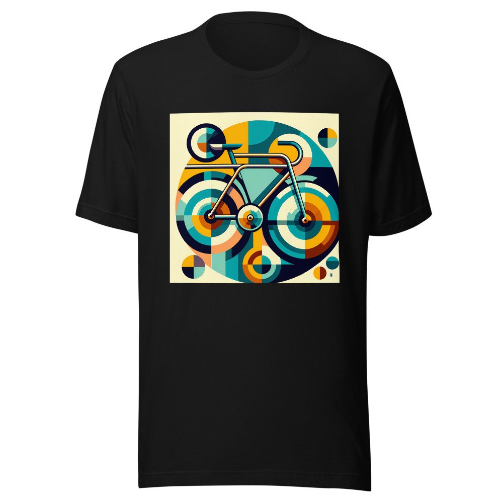 Geometric Retro Bicycle in Teal and Mustard